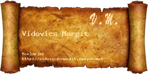 Vidovics Margit névjegykártya